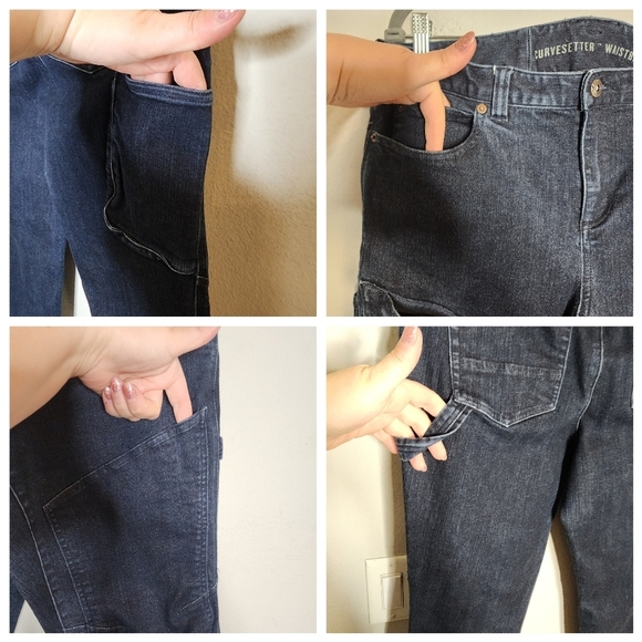 Duluth Trading Double Chapped work denim skinny leg darkwash Jeans. Size 12. - Picture 5 of 16